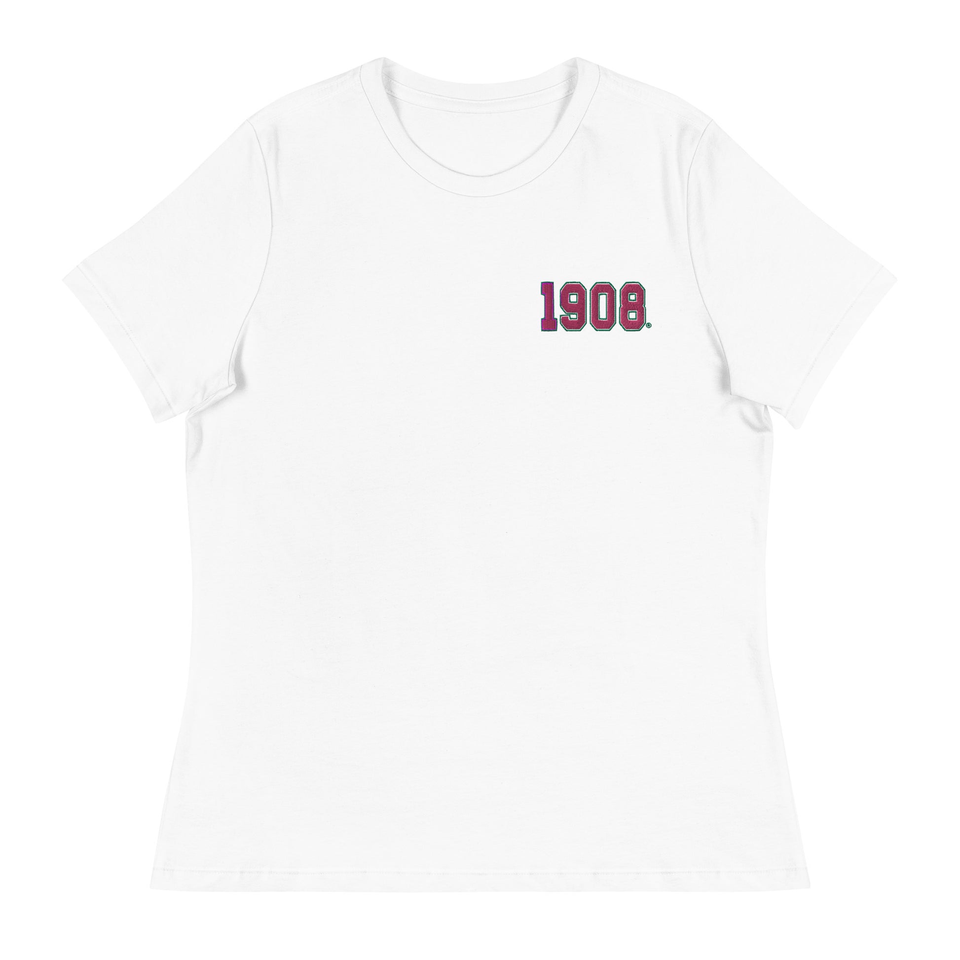 1908 Embroidered Bella Women's Relaxed T-Shirt
